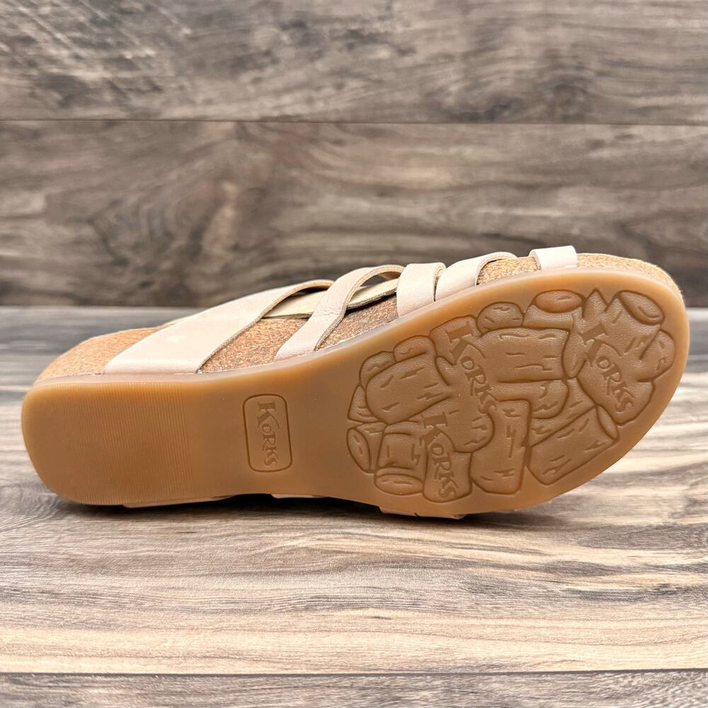 NIB Korks by Kork Ease Aster 8M Light Pink Leather Cork Slide Wedge Sandal - Picture 7 of 11